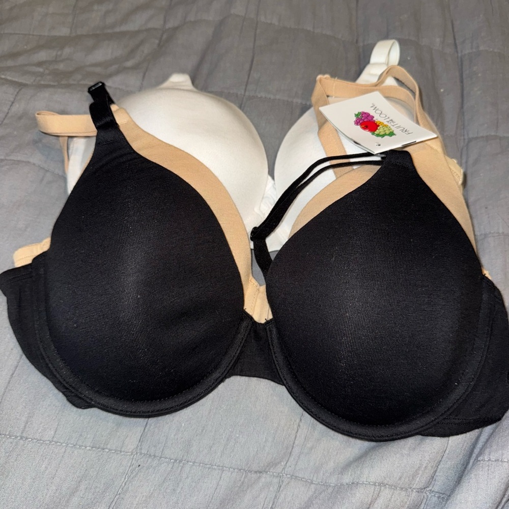 Womens T-Shirt Bras: 38B , White, Black, Nude: New